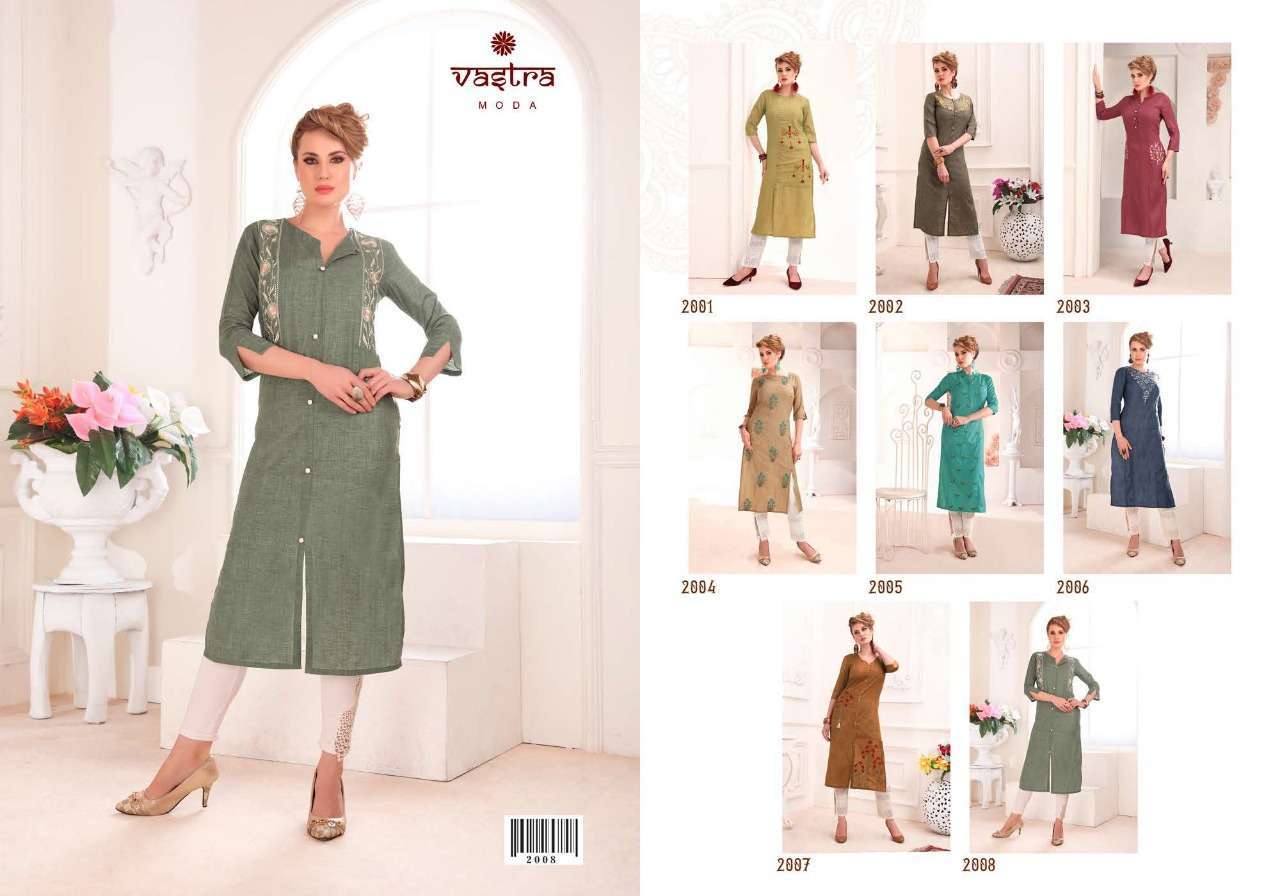 VASTRA MODA PRESENTS PEARL VOL -1 FANCY COTTON KURTI WITH EMBROIDERY WORK