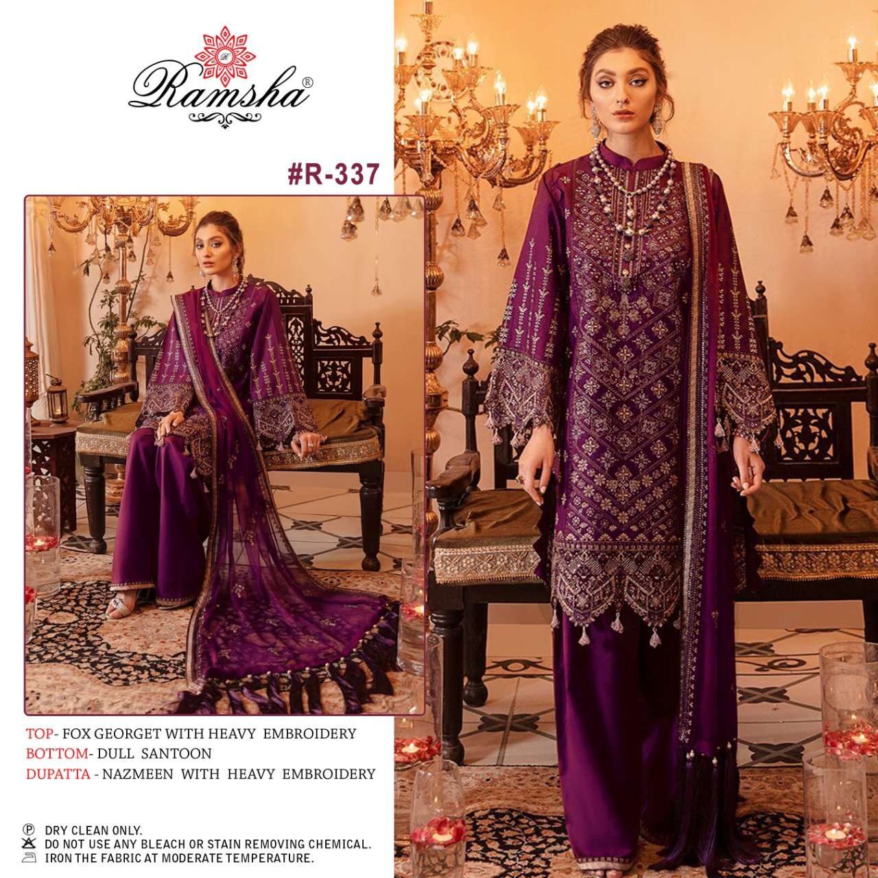 RAMSHA PRESENTS VOL 18 GEORGETTE WITH HEAVY EMBROIDERY WHOLESALE PAKISTANI SUITS COLLECTION