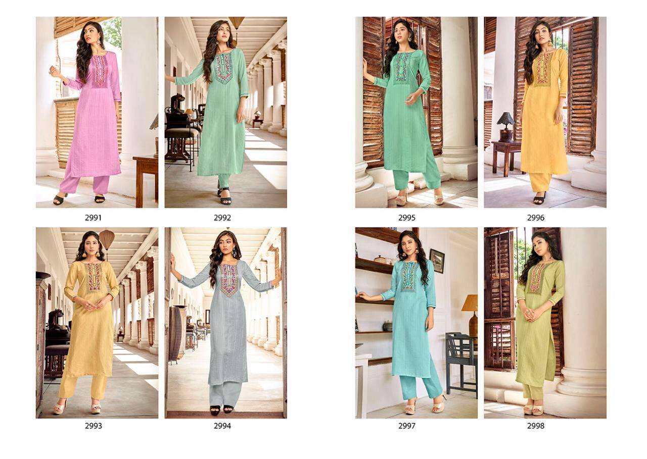 RANGOON PRESENTS CLASSIC VOL 2 LINEN COTTON SEQUENCE WORK WHOLESALE KURTI WITH PENT COLLECTION