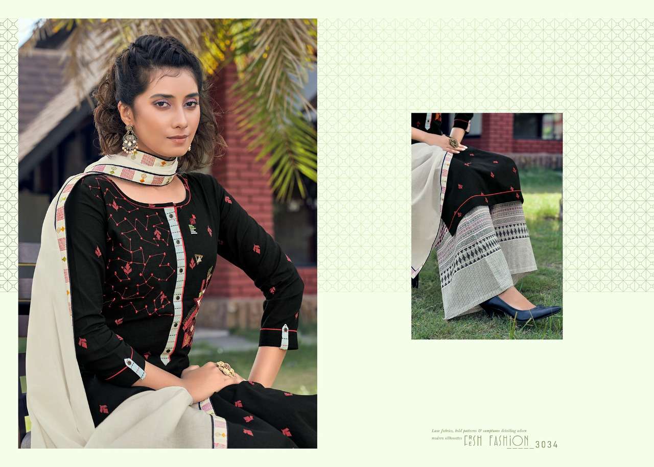 RANGOON PRESENTS HIGH UP SOUTH COTTON EMBROIDERY KURTI WITH PALAZZO COLLECTION