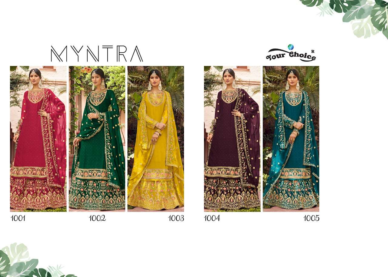 YOUR CHOICE PRESENTS MYNTRA GEORGETTE HEAVY EMBROIDERY WHOLESALE SALWAR KAMEEZ COLLECTION