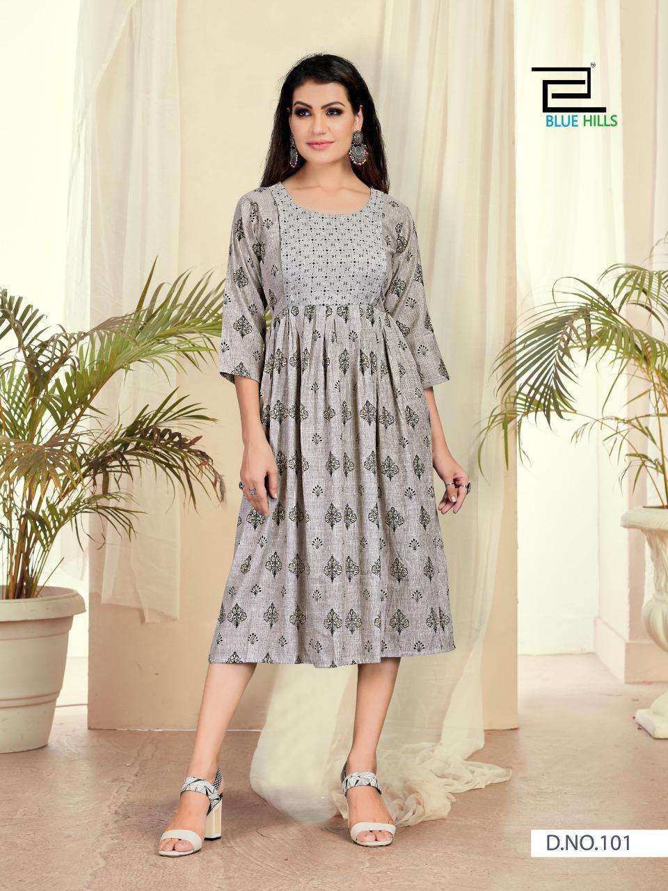 BLUE HILLS PRESENTS GOOD NEWS VOL 6 RAYON TWO TONE WHOLESALE KURTI