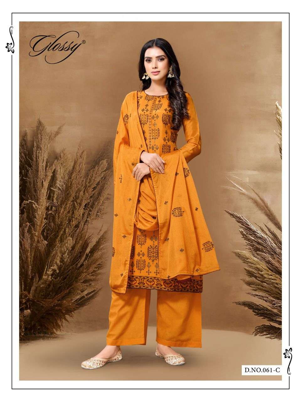 GLOSSY PRESENTS LILY 061 PURE VISCOSE EMBROIDERY WHOLESALE SALWAT KAMEEZ