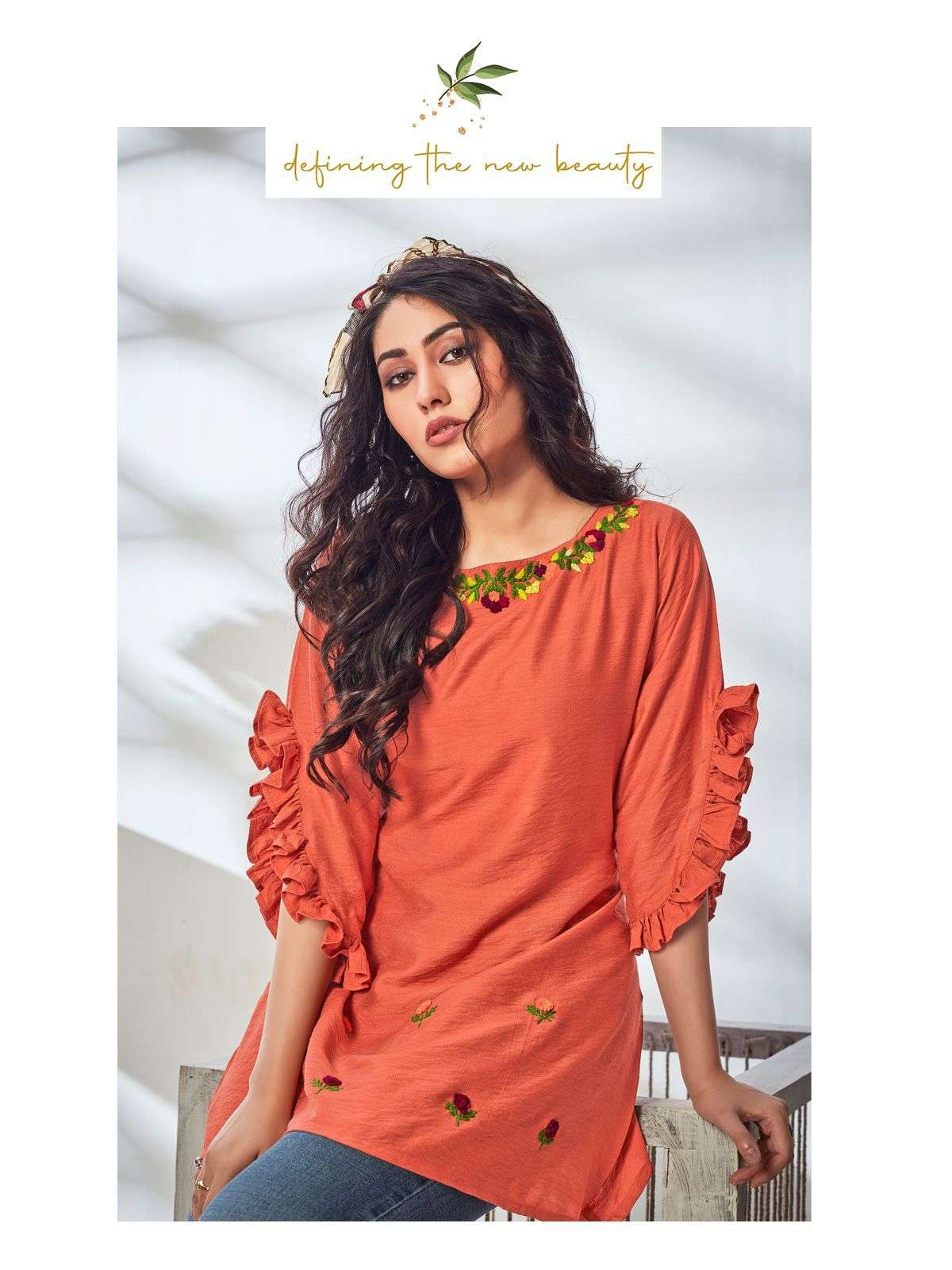 KURTI TIMES PRESENTS CALISTA VISCOSE EMBROIDERY WHOLESALE WESTERN TOPS