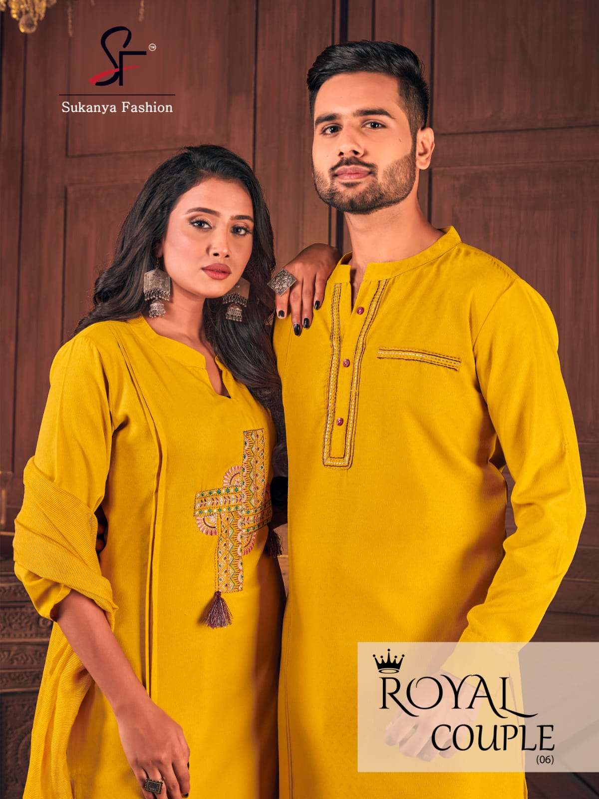 Golden Cotton Couple Matching Dress at Rs 999 in Surat