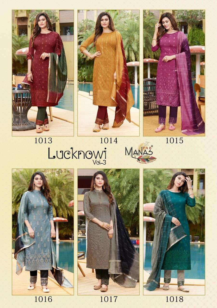 MANAS FAB PRESENTS LUCKNOWI VOL 3 FANCY WHOLESALE READYMADE COLLECTION