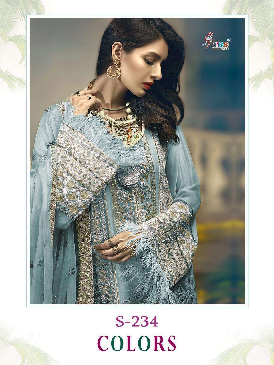 SHREE FAB PRESENTS S 234 COLORS GEORGETTE WITH EMBROIDERY WHOLESALE PAKISTANI SUITS