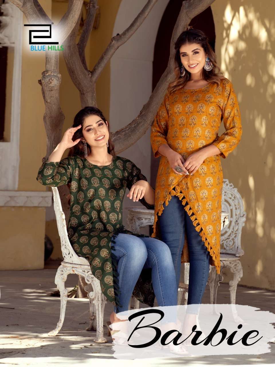 BLUE HILLS PRESENTS BARBIEE VOL 3 HEAVY RAYON FOIL PRINTED WHOLESALE KURTI COLLECTION
