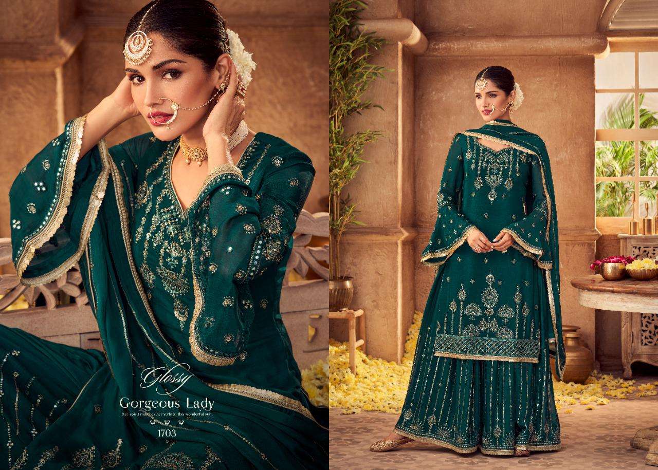 GLOSSY PRESENTS ANTRA CHINON EMBROIDERY WHOLESALE SALWAR KAMEEZ