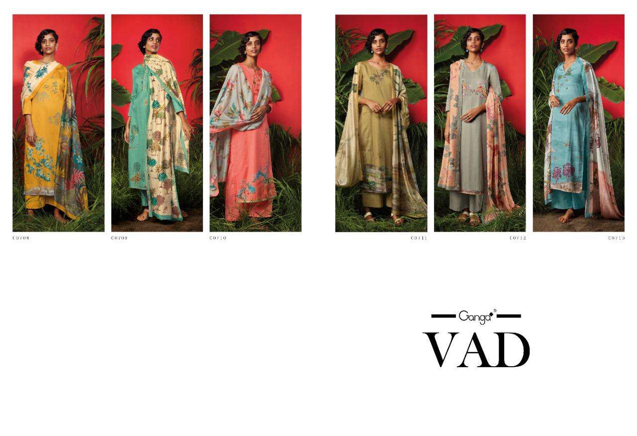 GANGA PRESENTS VAD COTTON SATIN EMBROIDERY WHOLESALE SALWAR KAMEEZ