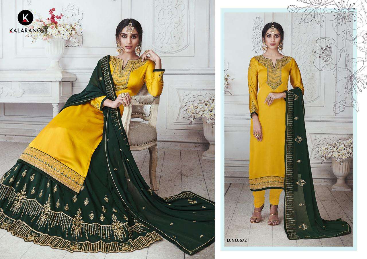 KALARANG PRESENTS AASIRA SATIN GEORGETTE WITH HEAVY WORK WHOLESALE SALWAR KAMEEZ COLLECTION