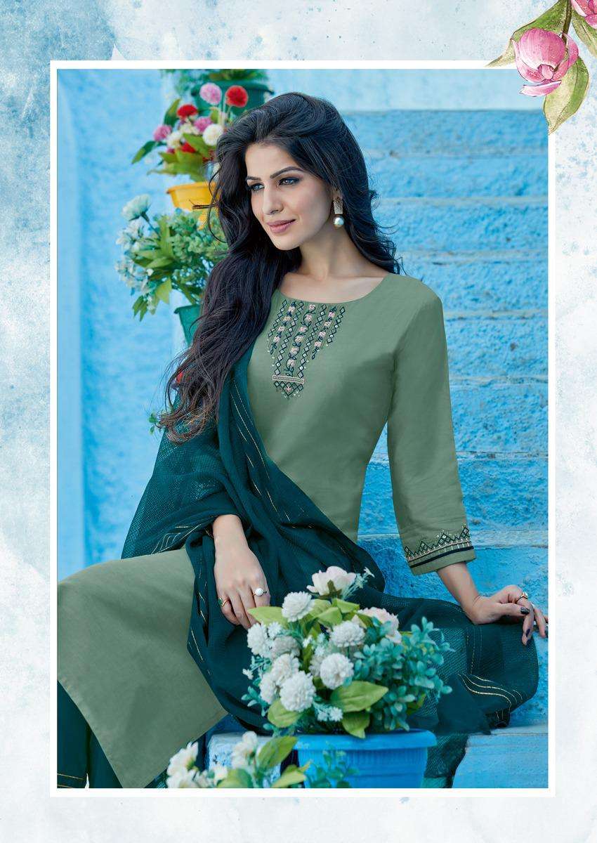 LADIES FLAVOUR PRESENTS SAFFRON VISCOSE KHATLI WHOLESALE KURTI WITH PANTS COLLECTION