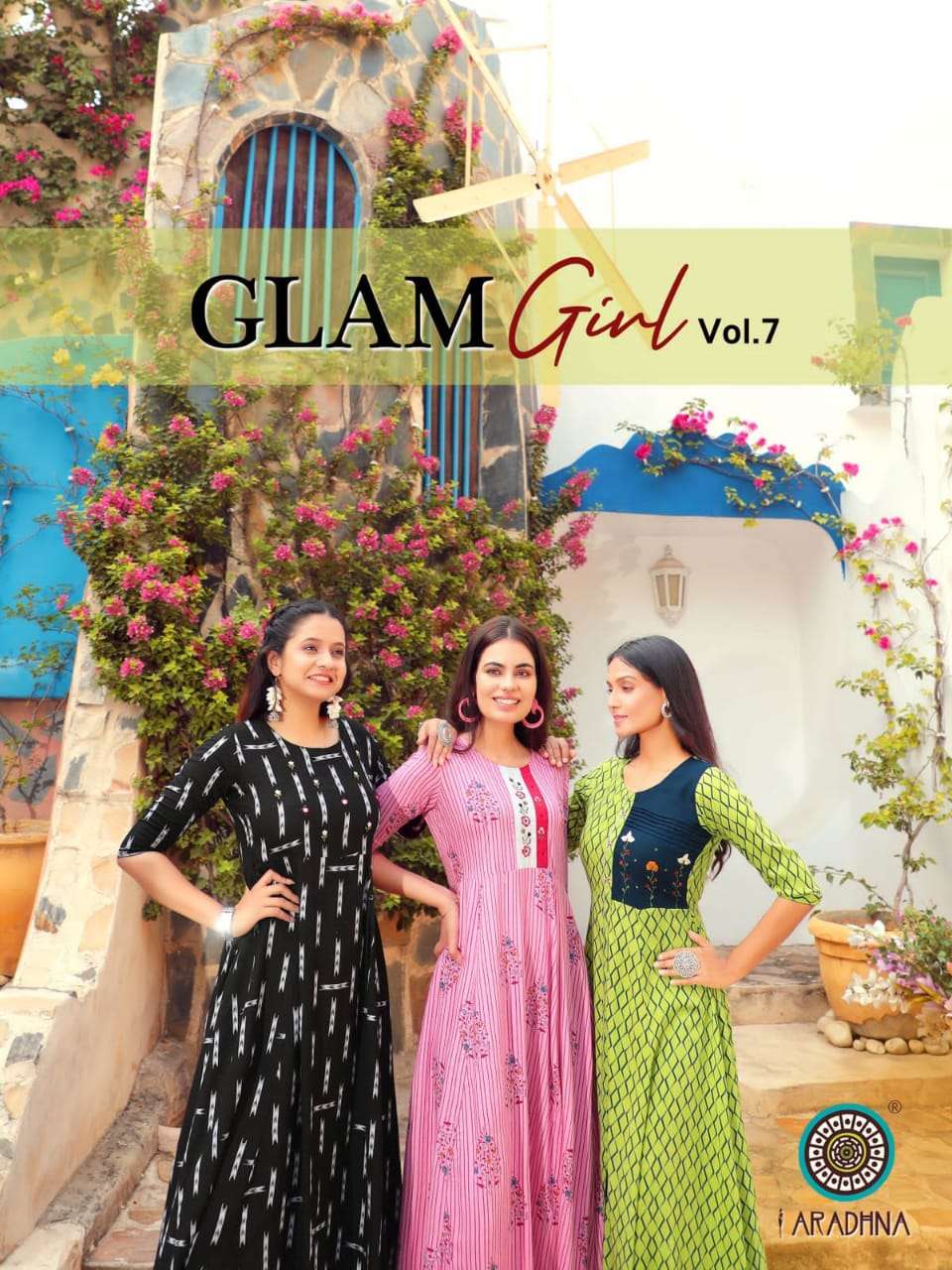 ARADHANA FASHION PRESENTS GLAM GIRL VOL 7 HEAVY RAYON WITH WORK WHOLESALE KURTI