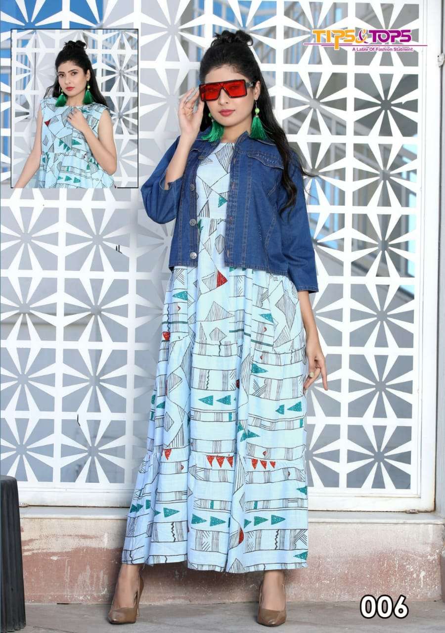 TIPS & TOPS PRESENTS MANTRA VOL 3 DENIM JACKETS WITH LONG KURTIS