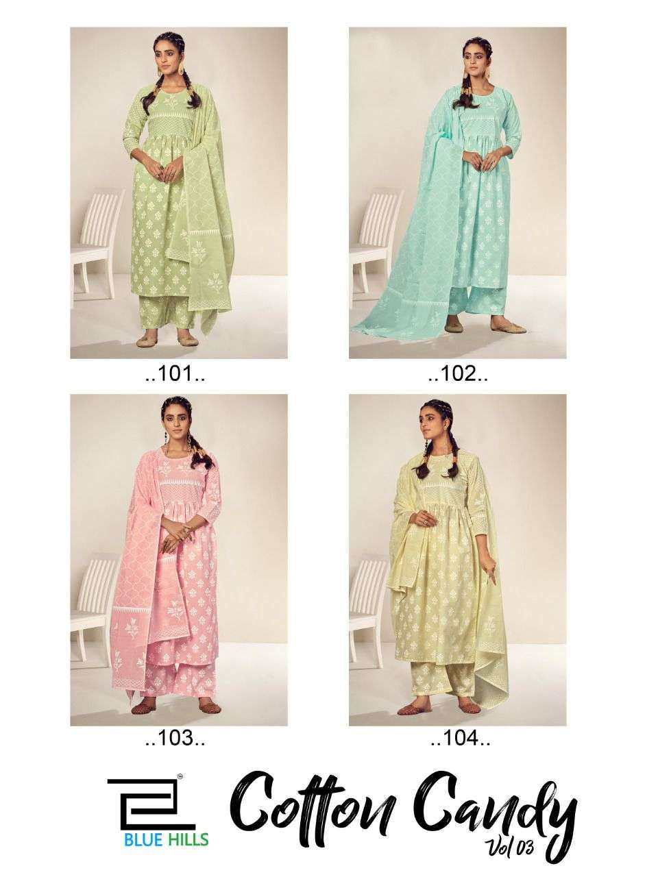 BLUE HILLS PRESENTS COTTON CANDY VOL 3 CAMBRIC COTTON PRINTED WHOLESALE SALWAR KAMEEZ