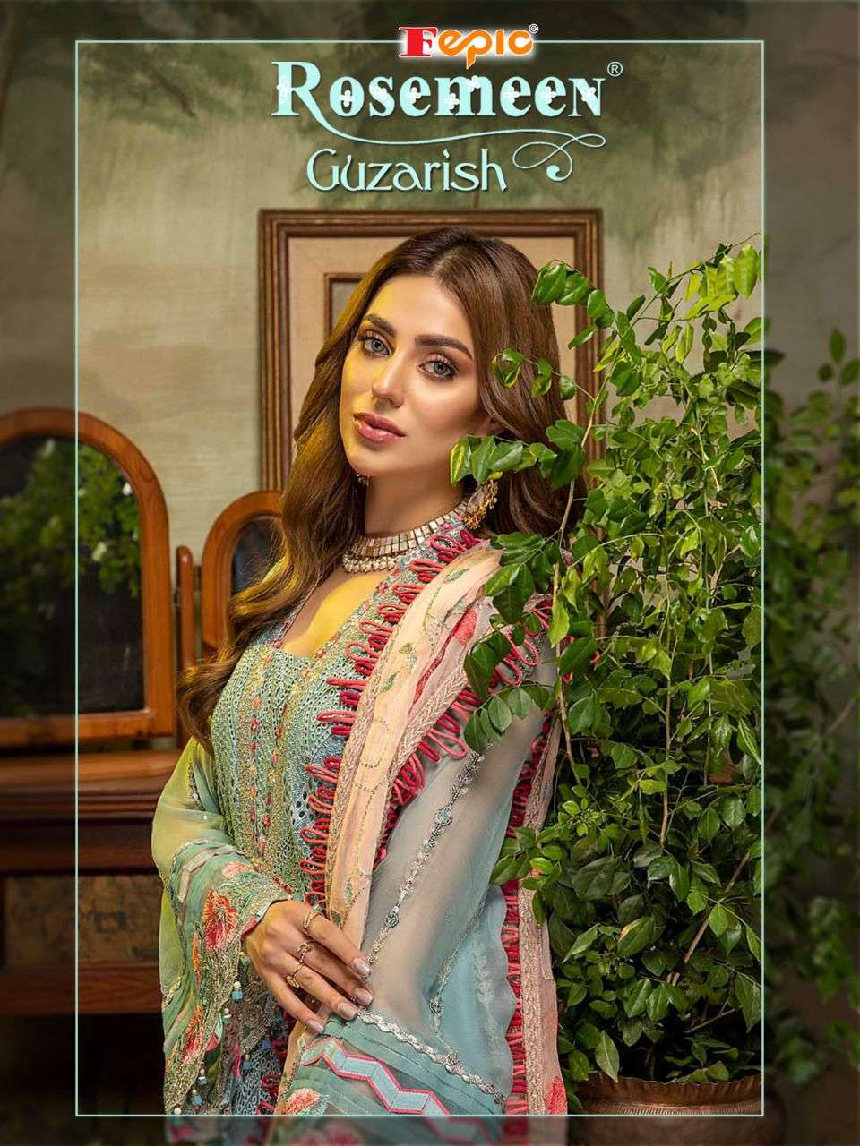 FEPIC PRESENTS ROSEMEN GUZARISH GEORGETTE CHIKANKARI WHOLESALE PAKISTANI SUITS