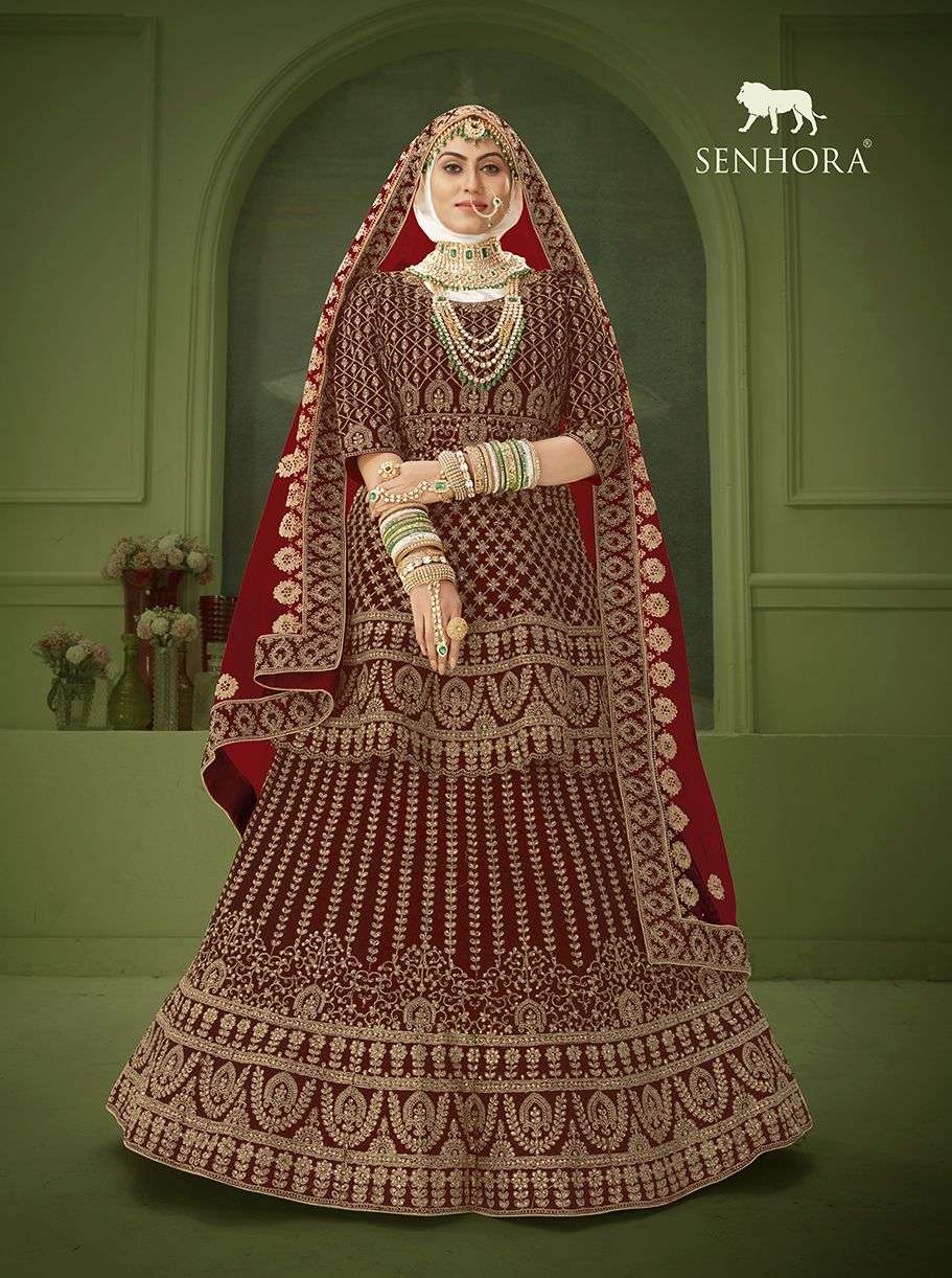 Buy Red Silk Bridal Wear Heavy Embroidery Lehenga Choli Online From  Wholesale Salwar.