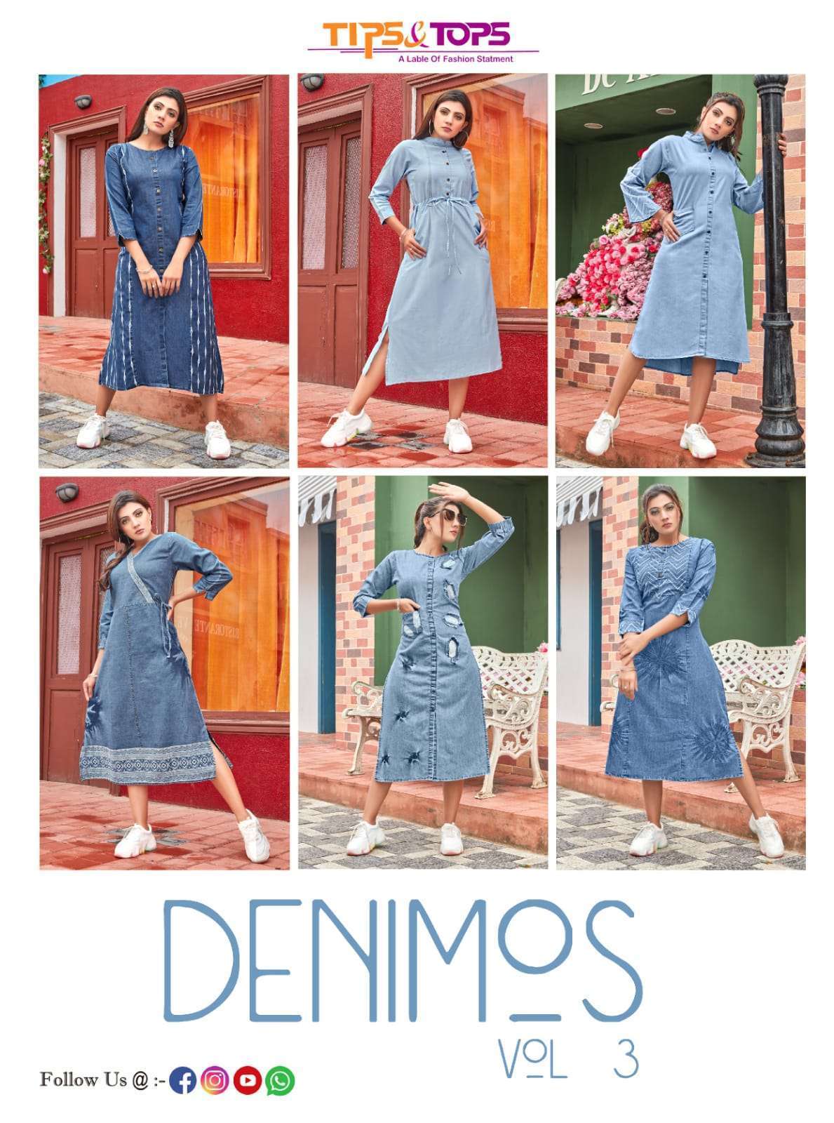 TIP & TOPS PRESENTS DENIMOS VOL 3 COTTON DENIM WHOLESALE KURTI