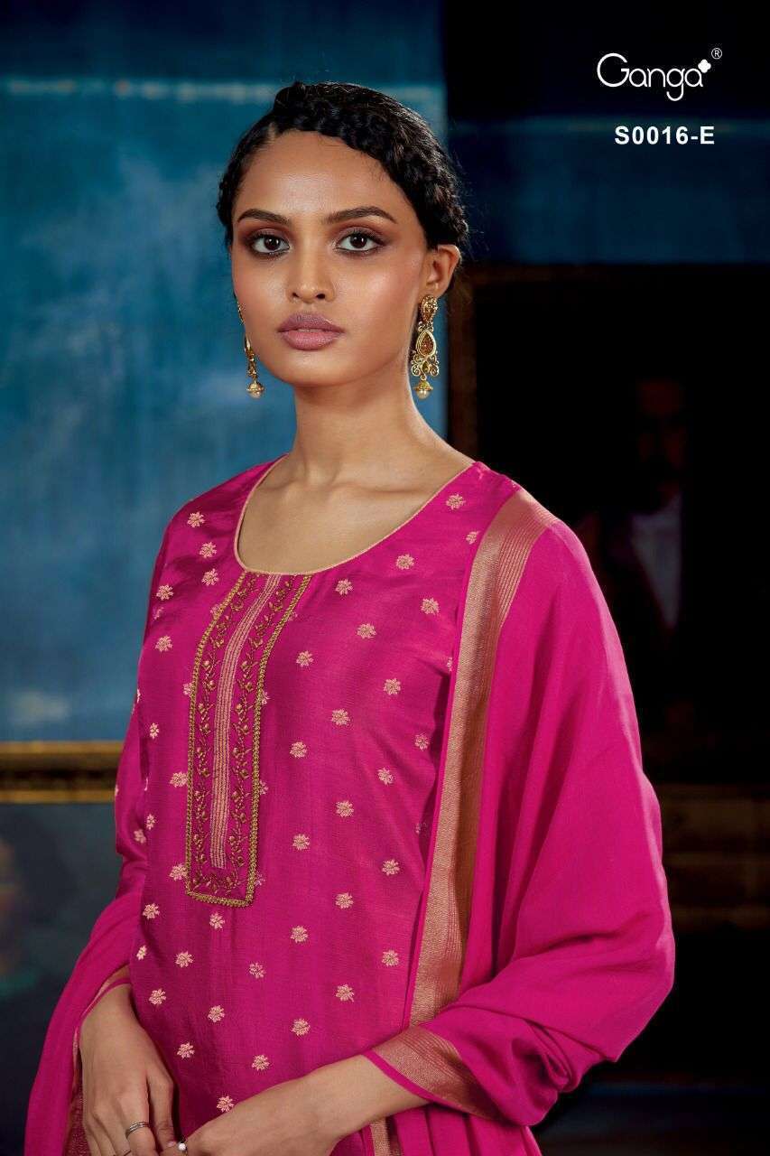 Ganga Alva S0834 Wholesale Premium Woven Silk Hand Work Salwar Suits -  textiledeal.in