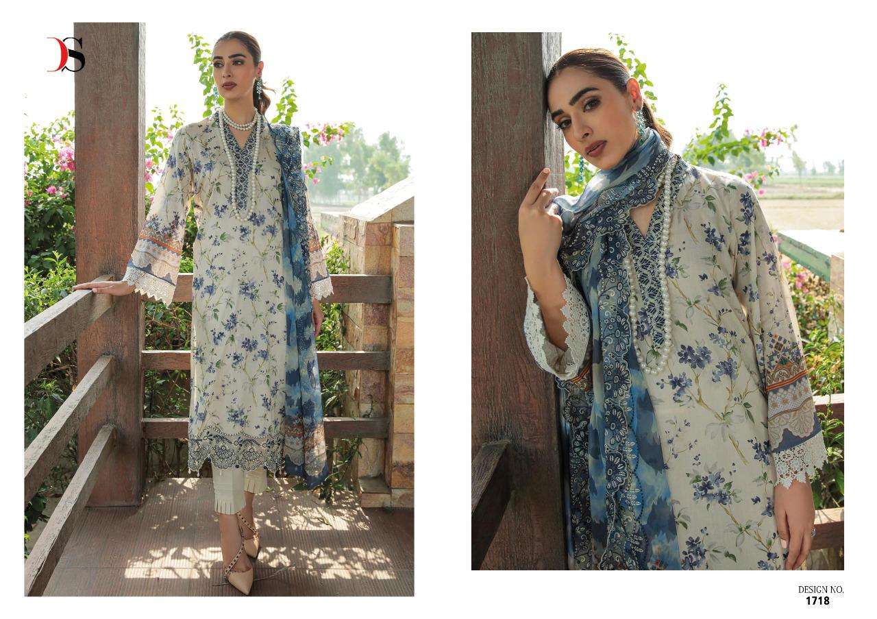 Deepsy Suits Jade Needle Wonder Remix Cotton Print With Embroidery