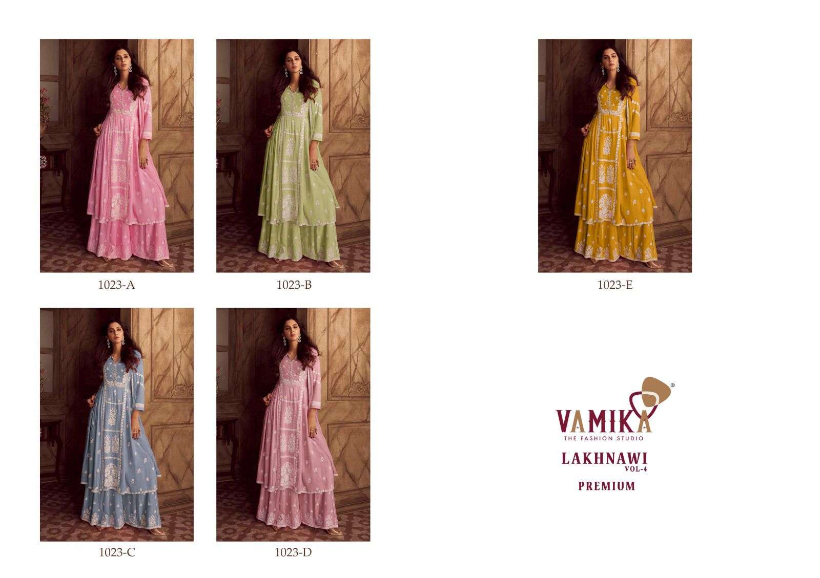 VAMIKA PRESENTS LAKHNAWI VOL 4 HEAVY RAYON EMBROIDERY WHOLESALE READYMADE COLLECTION