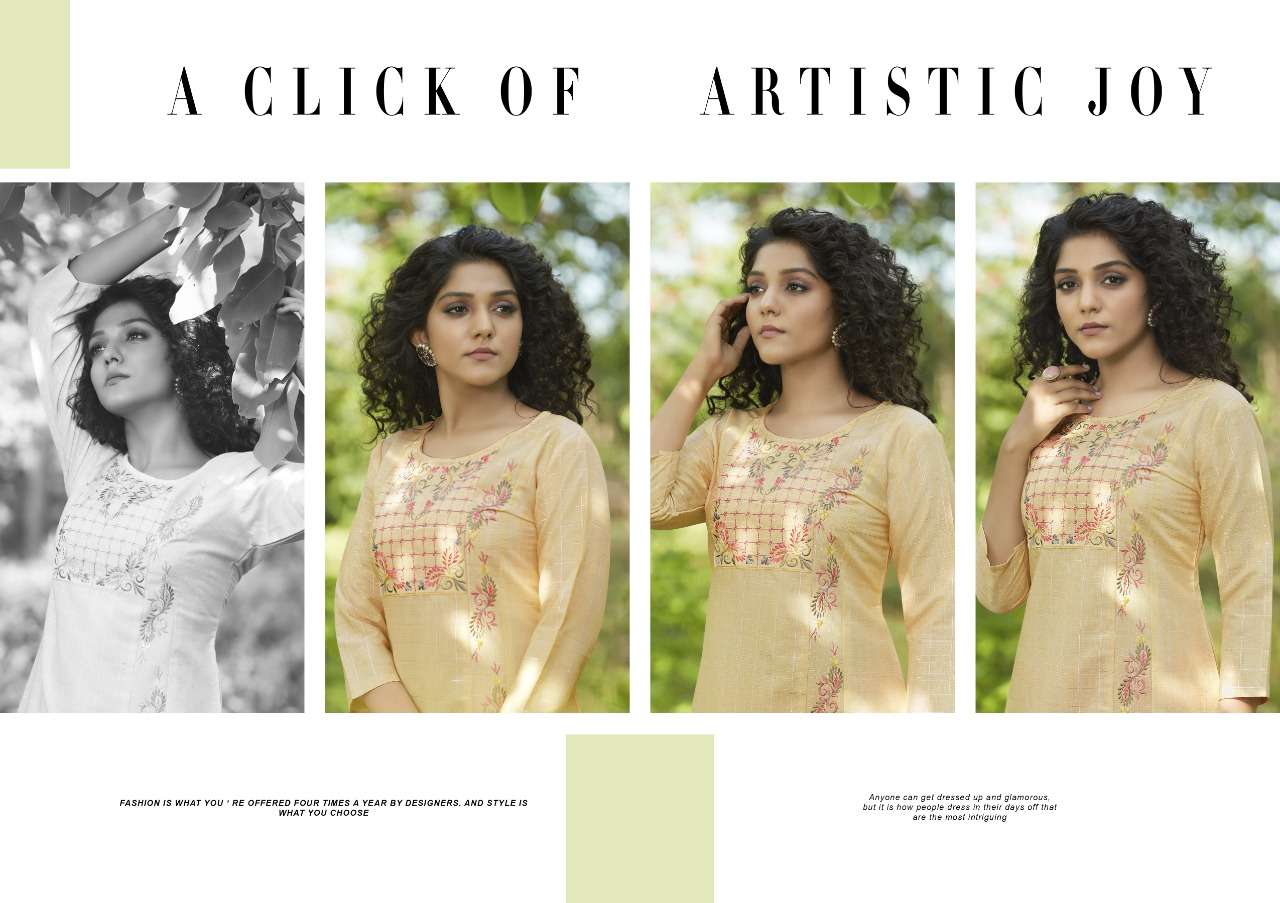 KALAROOP PRESENTS VINTAGE LINEN WITH EMBROIDERY WHOLESALE KURTI WITH PANT COLLECTION