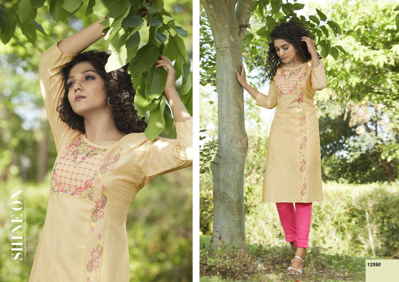 KALAROOP PRESENTS VINTAGE LINEN WITH EMBROIDERY WHOLESALE KURTI WITH PANT COLLECTION