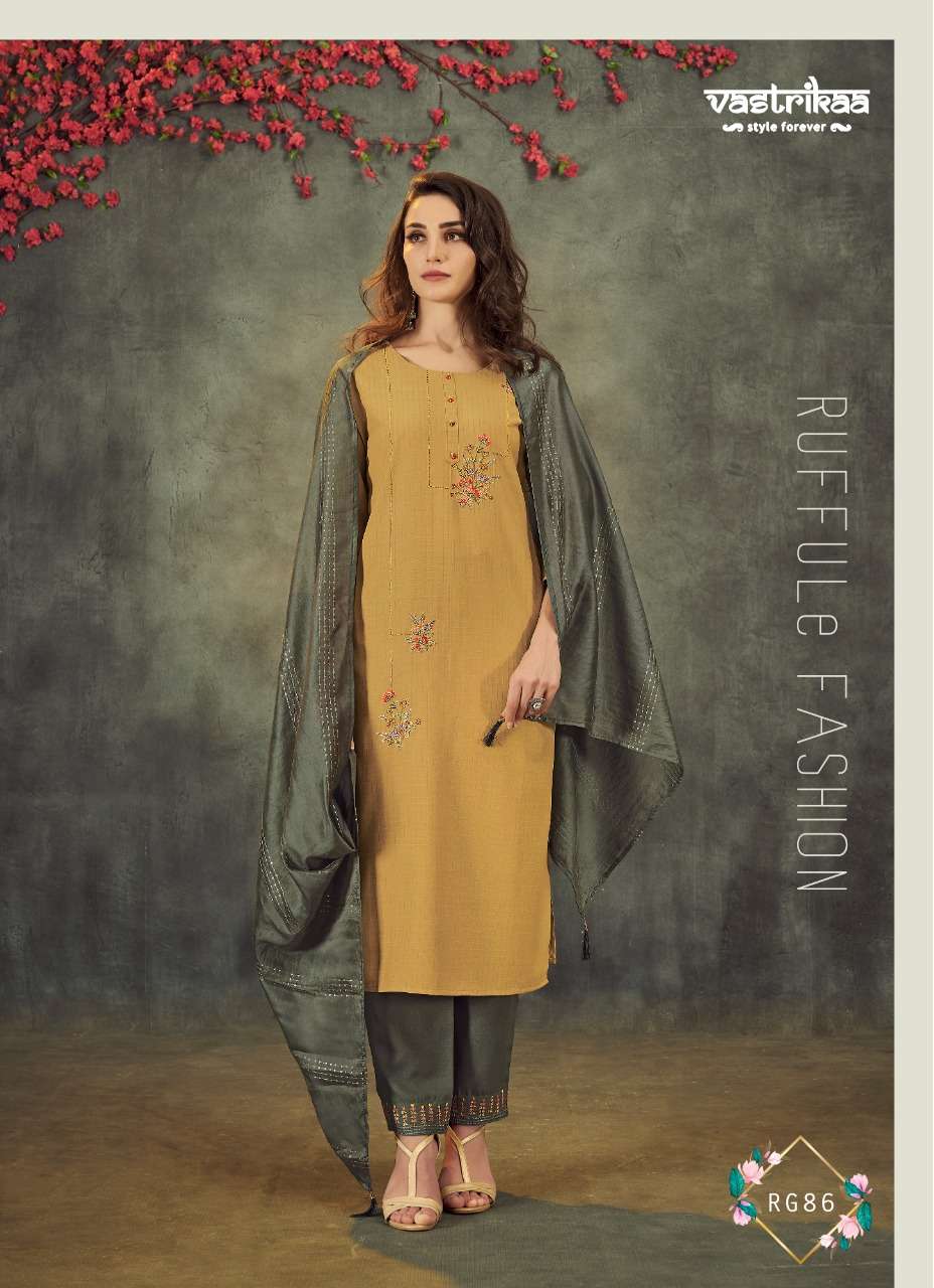 VASTRIKAA PRESENTS GLAMOUR VISCOSE FANCY WORK WHOLESALE KURTI WITH BOTTOM COLLECTION