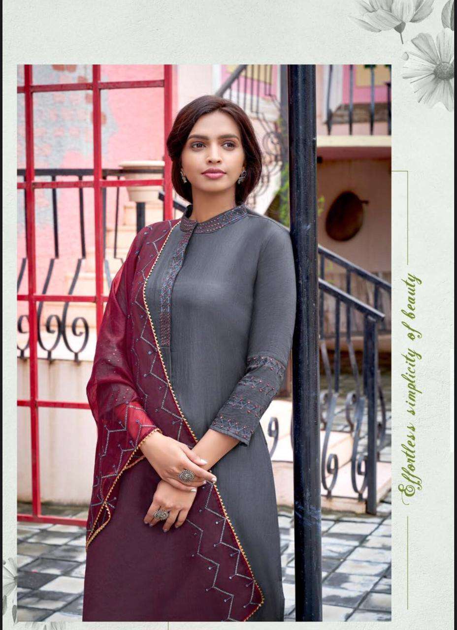 AMAAYA PRESENTS CLASSIC CHINON SILK WITH EMBROIDERY WHOLESALE READYMADE COLLECTION