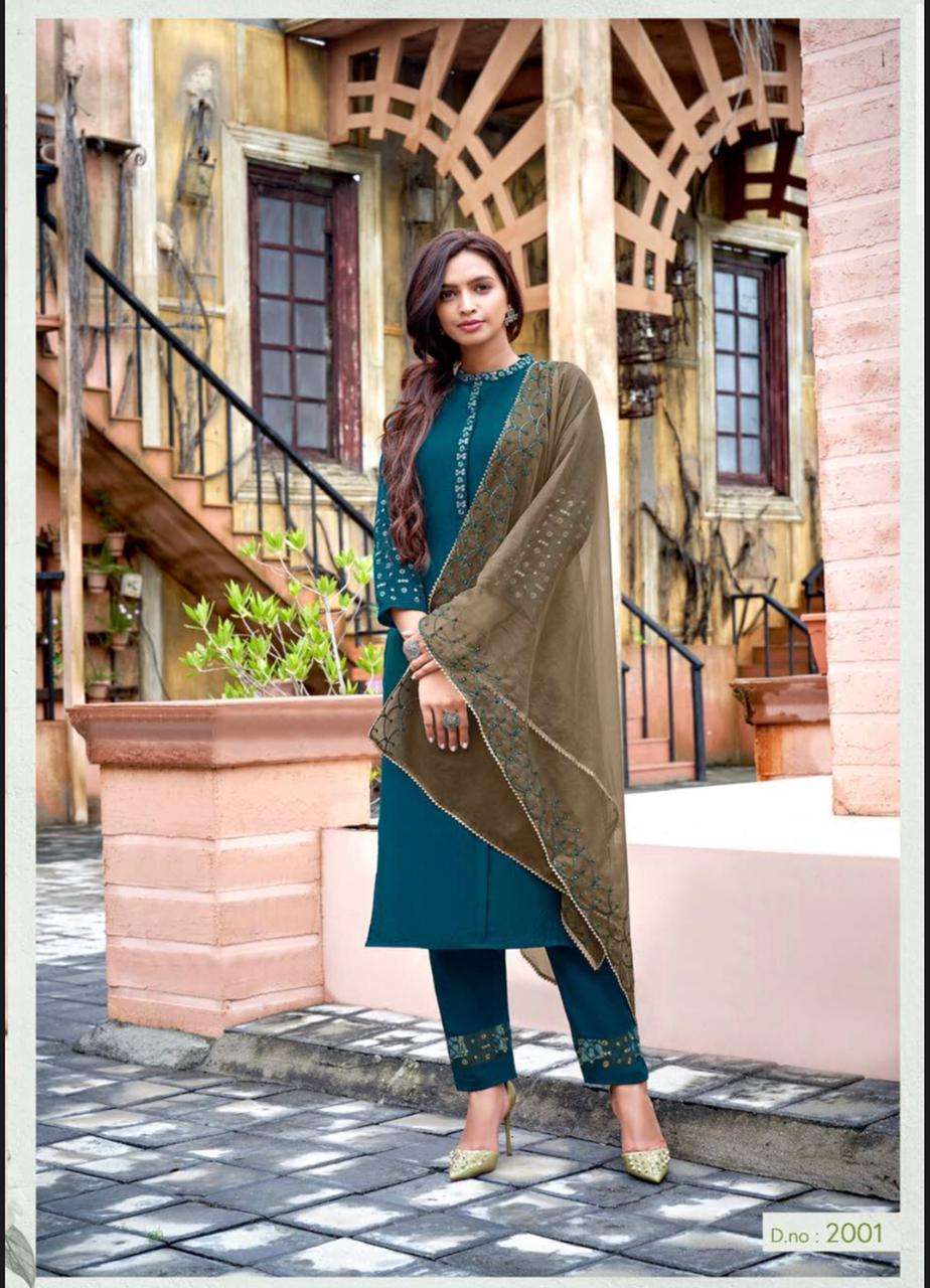 AMAAYA PRESENTS CLASSIC CHINON SILK WITH EMBROIDERY WHOLESALE READYMADE COLLECTION