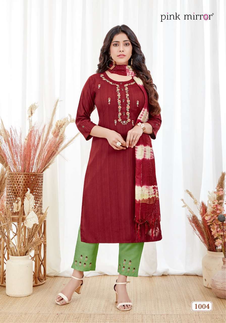 PINK MIRROR PRESENTS SPARK VISCOSE WITH EMBROIDERY WHOLESALE READYMADE COLLECTION
