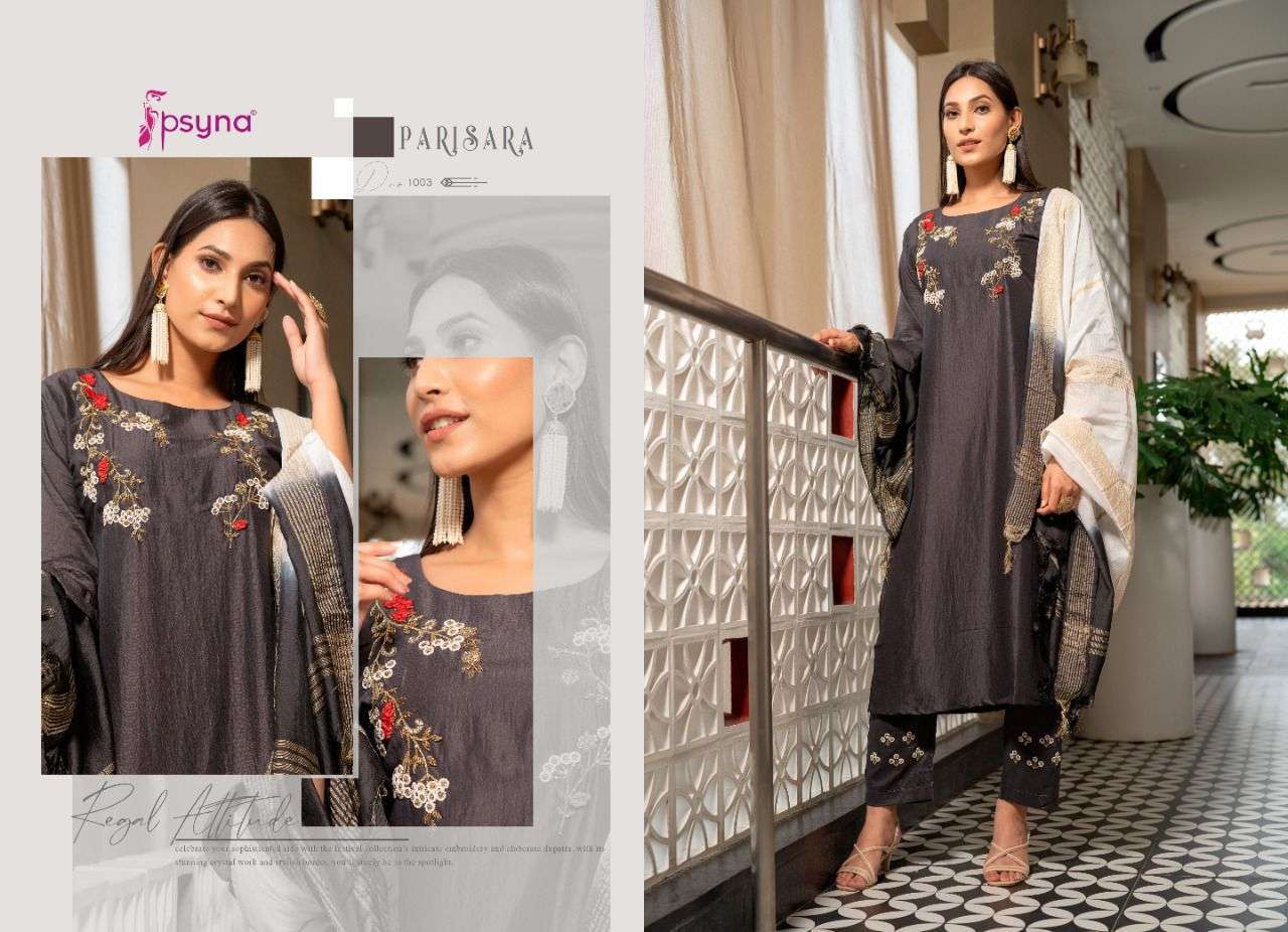 PSYNA PRESENTS PARISARA CHINON EMBROIDERY WHOLESALE READYMADE COLLECTION