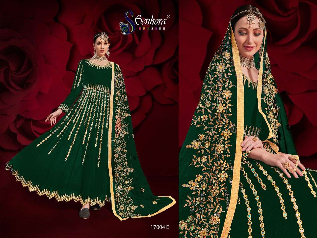 SENHORA PRESENTS AGHA NOOR 17004 COLORS PURE GEORGETTE WITH EMBROIDERY WHOLESALE SALWAR KAMEEZ