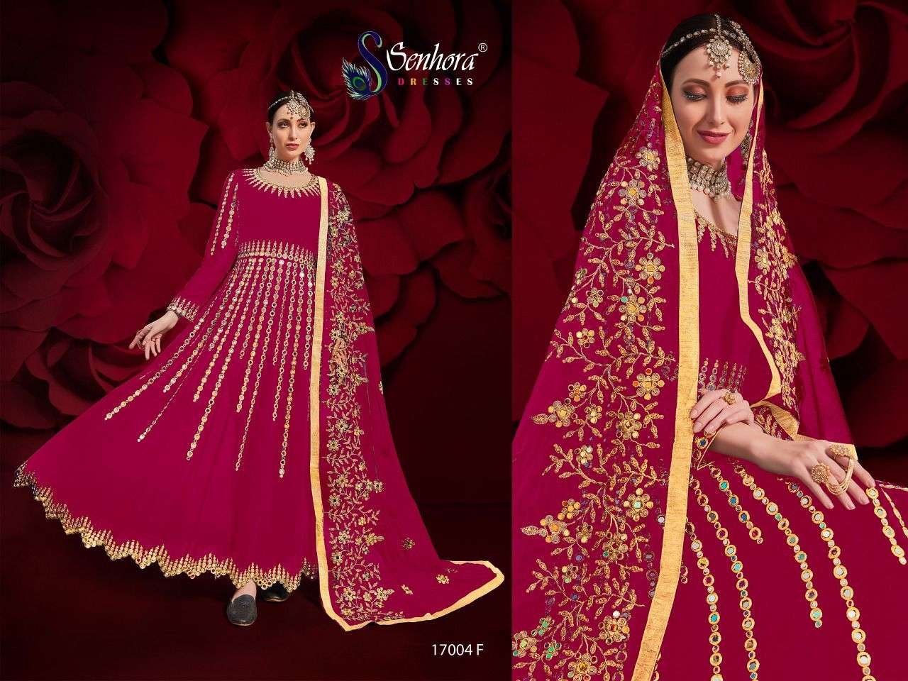 SENHORA PRESENTS AGHA NOOR 17004 COLORS PURE GEORGETTE WITH EMBROIDERY WHOLESALE SALWAR KAMEEZ