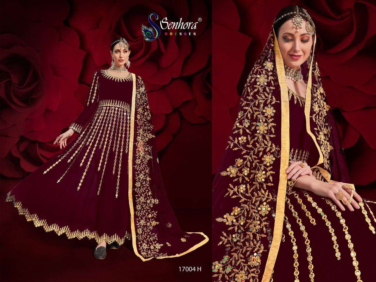 SENHORA PRESENTS AGHA NOOR 17004 COLORS PURE GEORGETTE WITH EMBROIDERY WHOLESALE SALWAR KAMEEZ