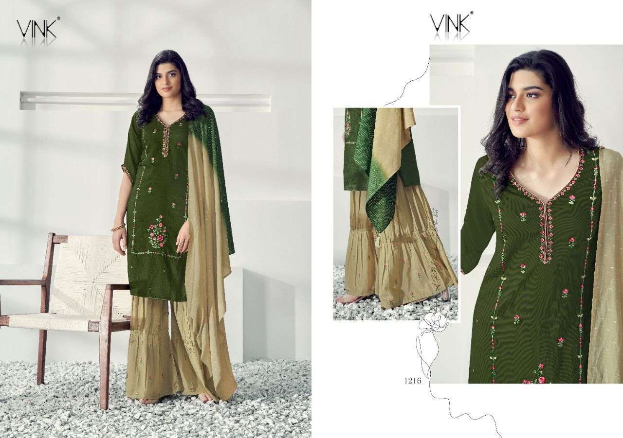 VINK PRESENTS GLAM VISCOSE EMBROIDERY WHOLESALE READYMADE SARARA COLLECTION
