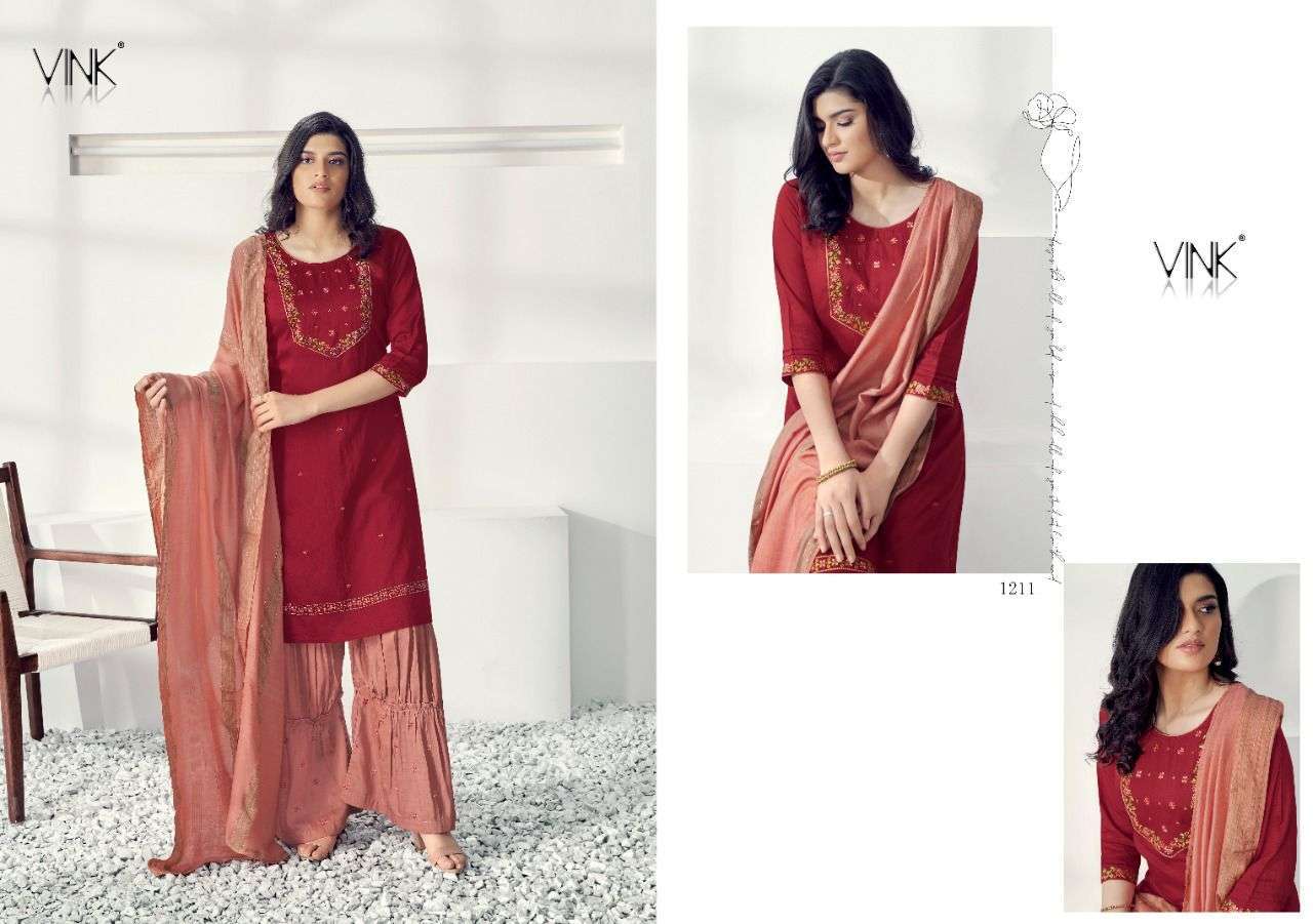 VINK PRESENTS GLAM VISCOSE EMBROIDERY WHOLESALE READYMADE SARARA COLLECTION