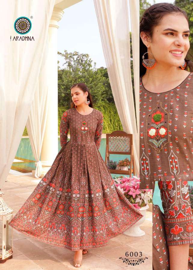 ARADHNA PRESENTS LEVEL 6 HEAVY COTTON PRINTED WHOLESALE LONG GOWN