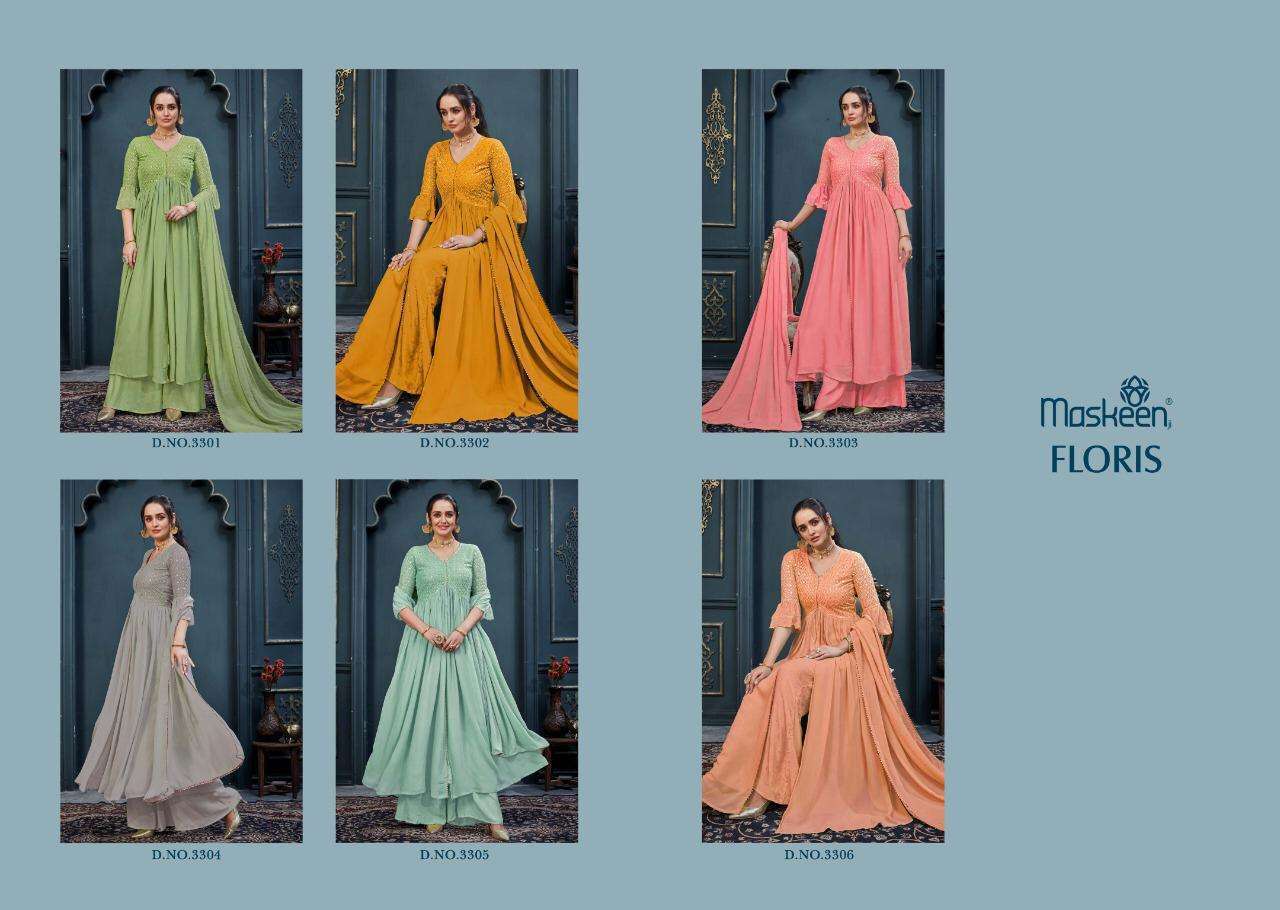 MAISHA MASKEEN PRESENTS FLORIS GEORGETTE WITH HEAVY EMBROIDERY WHOLESALE READYMADE COLLECTION