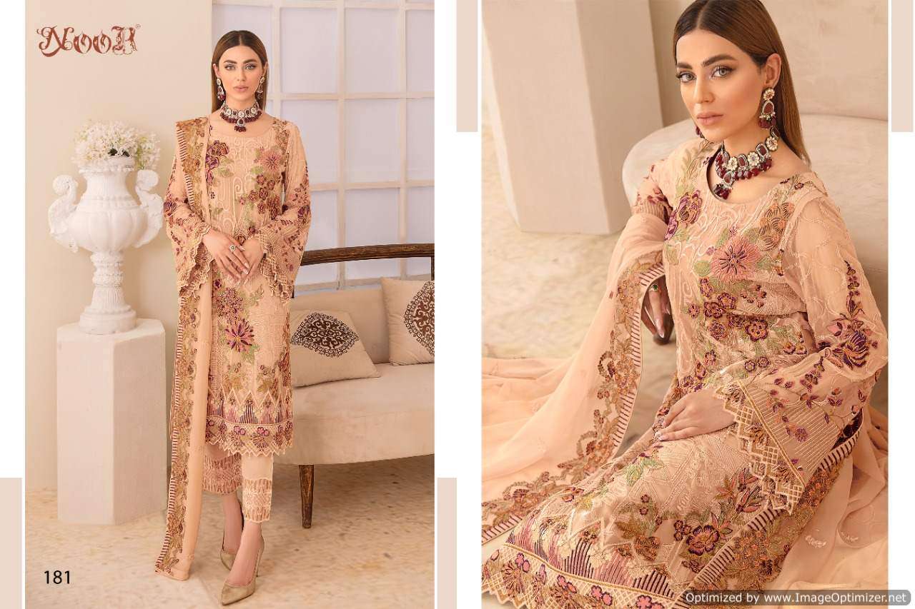 NOOR PRESENTS CHEVRON VOL 5 GEORGETTE WITH HEAVY EMBROIDERY WHOLESALE PAKISANI SUITS
