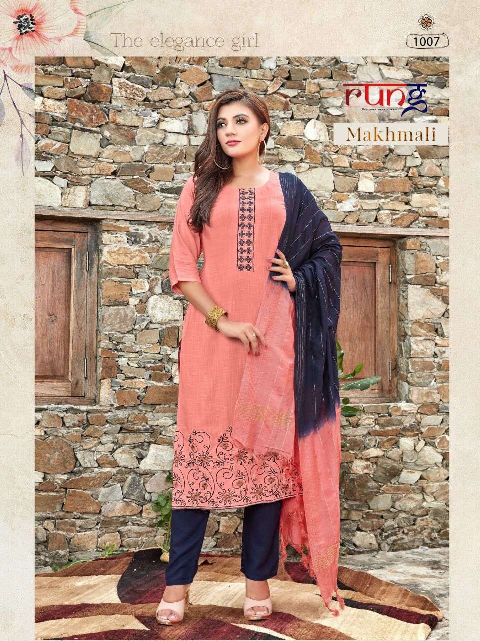 RUNG PRESENTS MAKHMALI HEAVY RAYON EMBROIDERY WHOLESALE READYMADE COLECTION