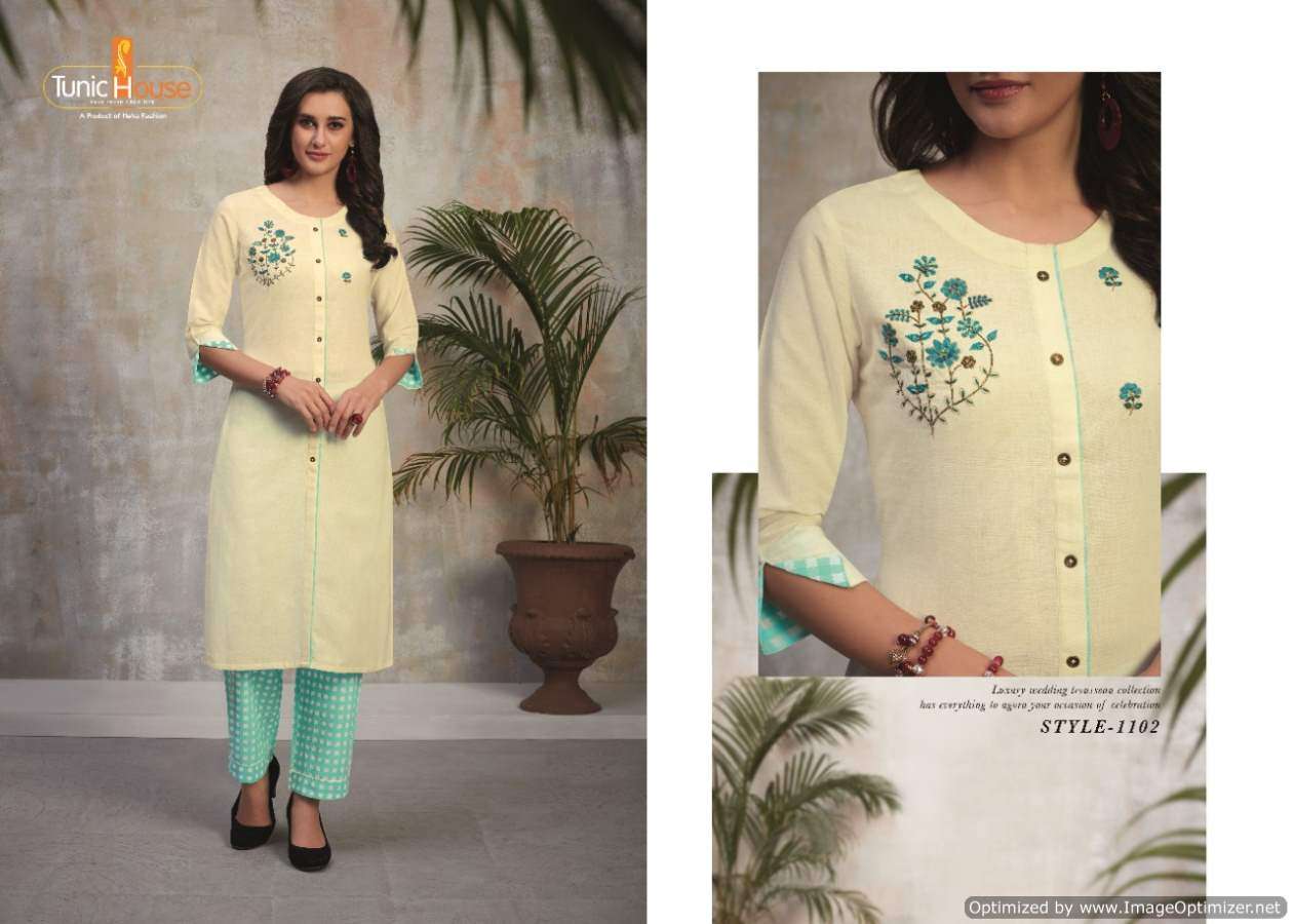 TUNIC HOUSE PRESENTS NAJUK VOL 2 COTTON WITH EMBROIDERY WHOLESALE KURTI WITH BOTTOM