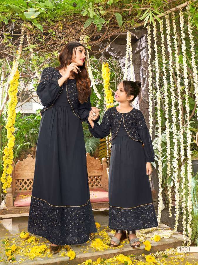 BANWERY PRESENTS ME & MOM 4 GEORGETTE EMBROIDERY WHOLESALE GOWN