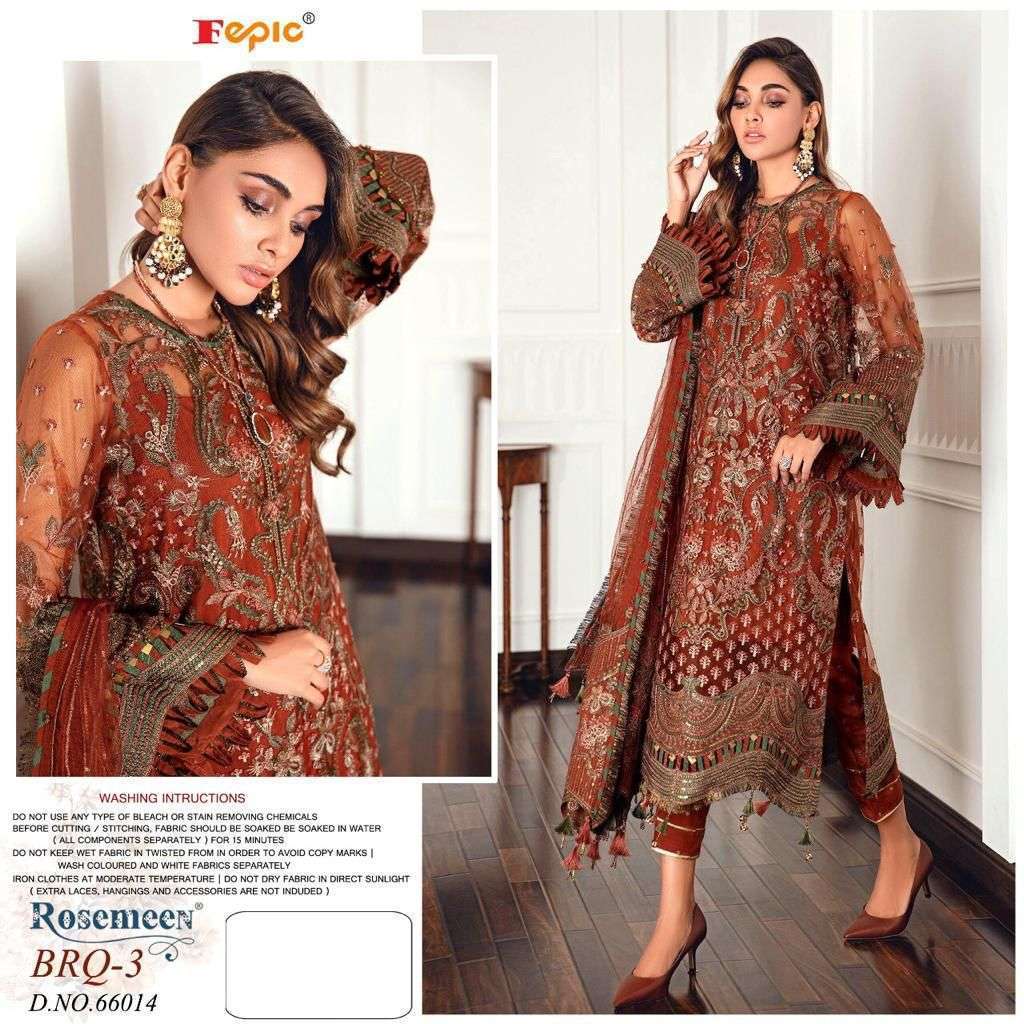 FEPIC PRESENTS ROSEMEEN 66014 COLOURS GEORGETTE EMBROIDERY WHOLESALE PAKISTANI SUITS