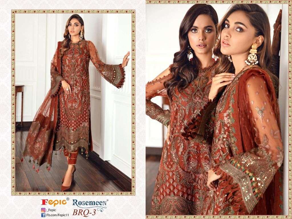 FEPIC PRESENTS ROSEMEEN 66014 COLOURS GEORGETTE EMBROIDERY WHOLESALE PAKISTANI SUITS