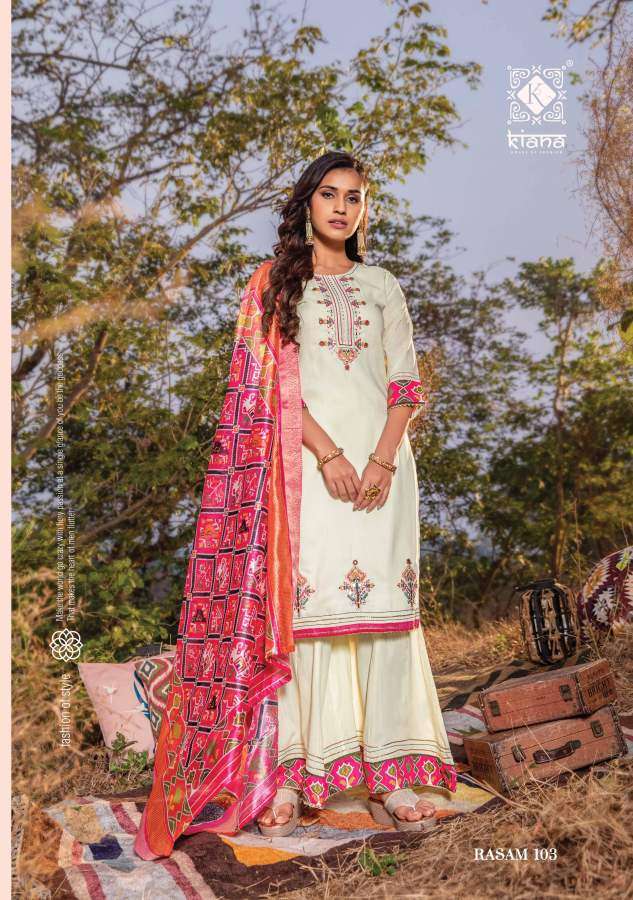 KIANA PRESENTS RASAM MUSLIN SILK PRINT WITH SEQUANCE WHOLESALE READYMADE COLLECTION