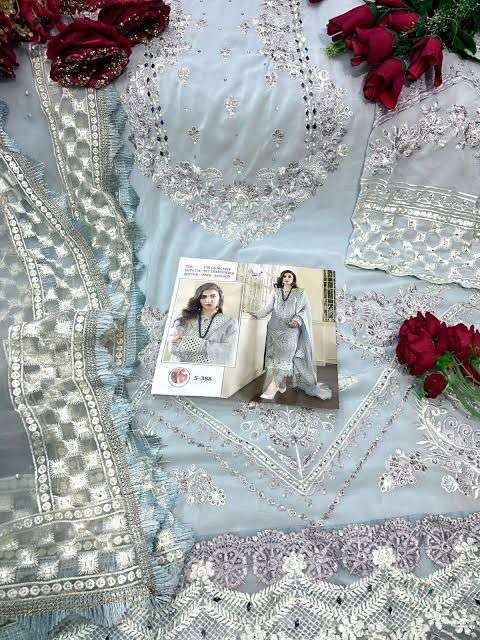 SHREE FAB PRESENTS S 388 COLORS HEAVY GEORGETTE EMBROIDERY WHOLESALE PAKISTANI SUITS