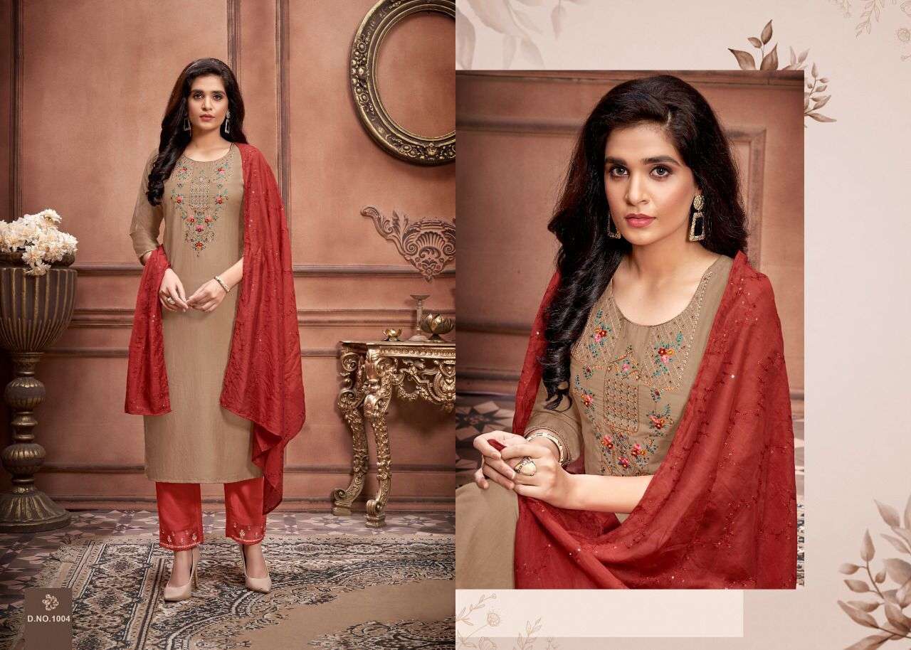 AMAAYA PRESENTS PRIME CHINON SILK EMBROIDERY WHOLESALE READYMADE COLLECTION