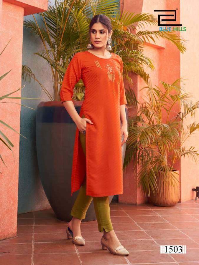 BLUE HILLS PRESENTS COLORBAR VOL 15 RAYON DOBBY WHOLESALE KURTI