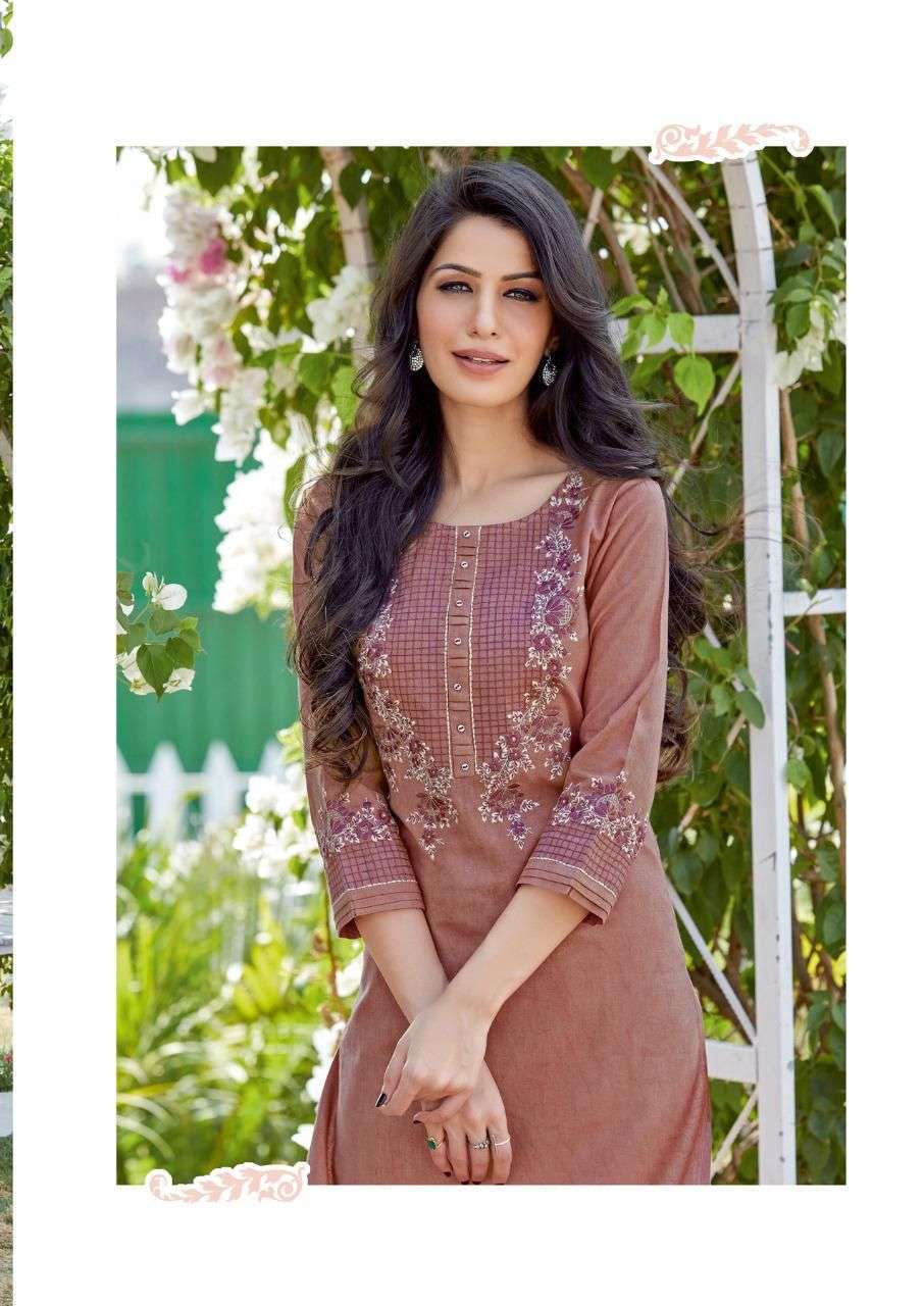 LADIES FLAVOUR PRESENTS BELLIZA COTTON EMBROIDERY WHOLESALE KURTI WITH BOTTOM